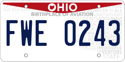 OH license plate FWE0243