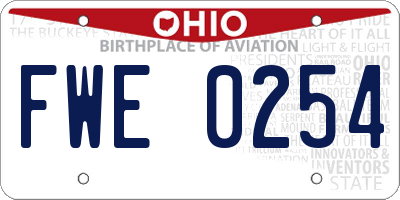 OH license plate FWE0254