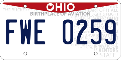 OH license plate FWE0259