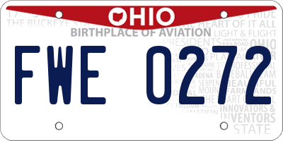 OH license plate FWE0272