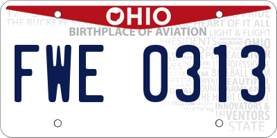OH license plate FWE0313