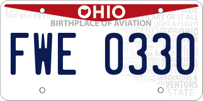 OH license plate FWE0330