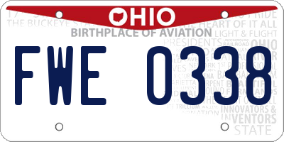 OH license plate FWE0338