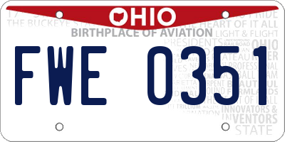 OH license plate FWE0351