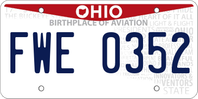 OH license plate FWE0352