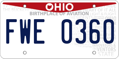 OH license plate FWE0360
