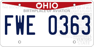 OH license plate FWE0363