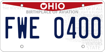 OH license plate FWE0400