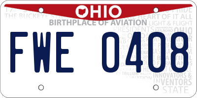 OH license plate FWE0408