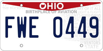 OH license plate FWE0449