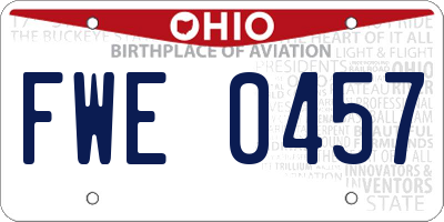 OH license plate FWE0457