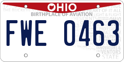 OH license plate FWE0463