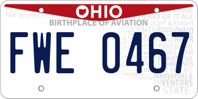OH license plate FWE0467
