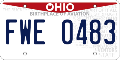 OH license plate FWE0483