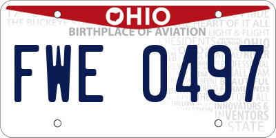 OH license plate FWE0497