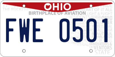 OH license plate FWE0501