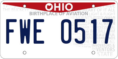 OH license plate FWE0517