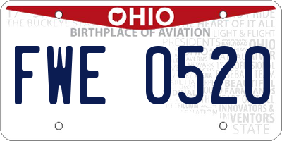 OH license plate FWE0520
