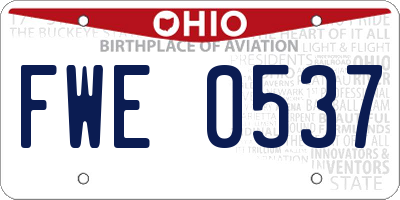 OH license plate FWE0537