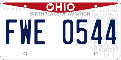 OH license plate FWE0544