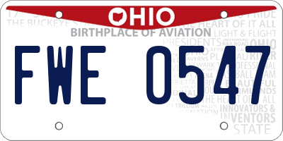 OH license plate FWE0547
