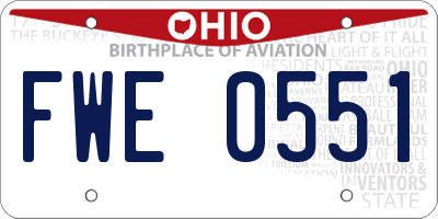OH license plate FWE0551