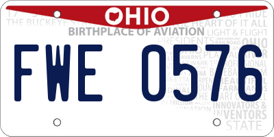 OH license plate FWE0576