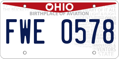 OH license plate FWE0578