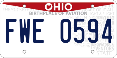 OH license plate FWE0594