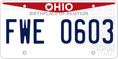 OH license plate FWE0603