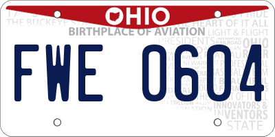 OH license plate FWE0604
