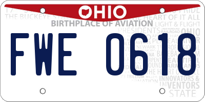 OH license plate FWE0618