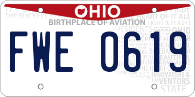 OH license plate FWE0619