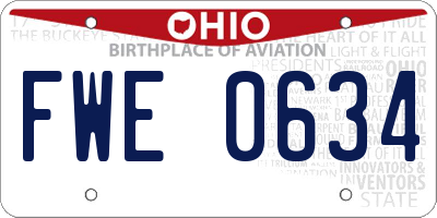 OH license plate FWE0634