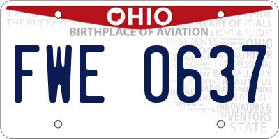 OH license plate FWE0637
