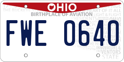 OH license plate FWE0640