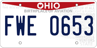 OH license plate FWE0653