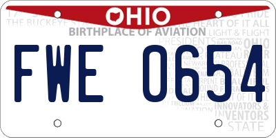 OH license plate FWE0654