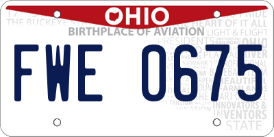 OH license plate FWE0675
