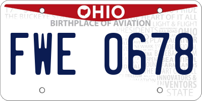 OH license plate FWE0678