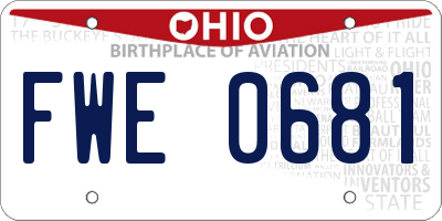 OH license plate FWE0681