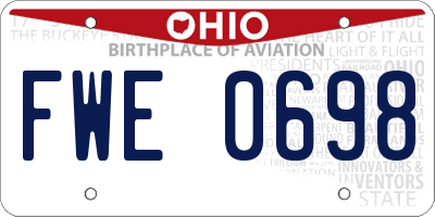 OH license plate FWE0698