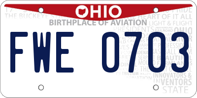 OH license plate FWE0703