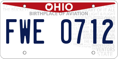 OH license plate FWE0712