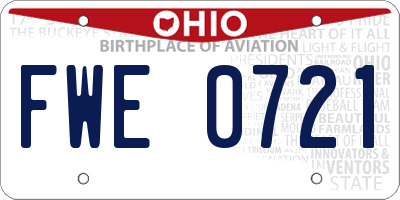 OH license plate FWE0721
