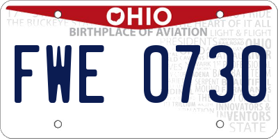OH license plate FWE0730