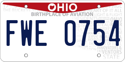 OH license plate FWE0754