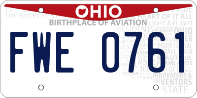 OH license plate FWE0761
