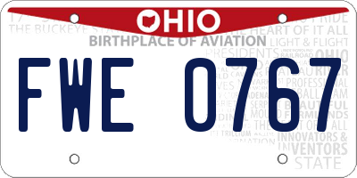 OH license plate FWE0767