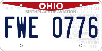 OH license plate FWE0776